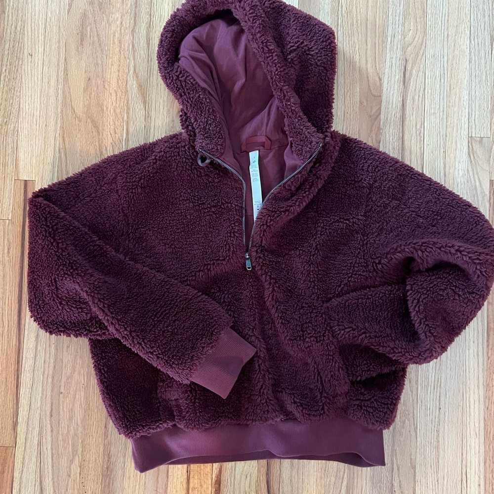 Lululemon Sherpa 1/2 zip scuba hoodie NWOT Red Merlot